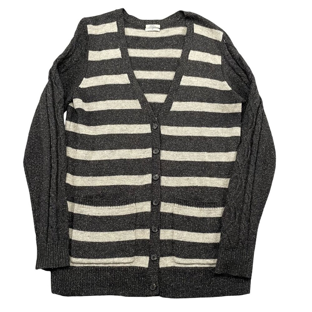 Wallace Cardigan Sweater Womens Medium Grey Wool Silk Blend